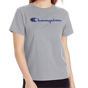 Champion Girl’s Oxford Gray Logo Crewneck Short Sleeve Tee Large